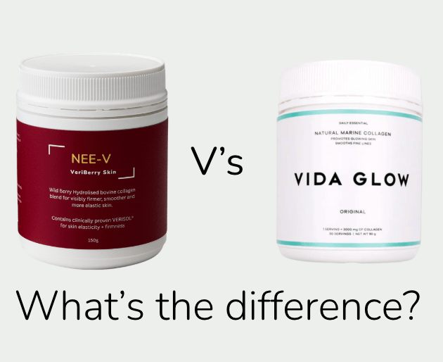 NEE-V and Vida Glow collagen supplements compared for skin health in Australia