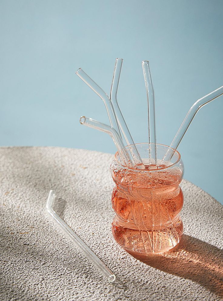 NEE-V Artisan Glass Straws – Set of 4.